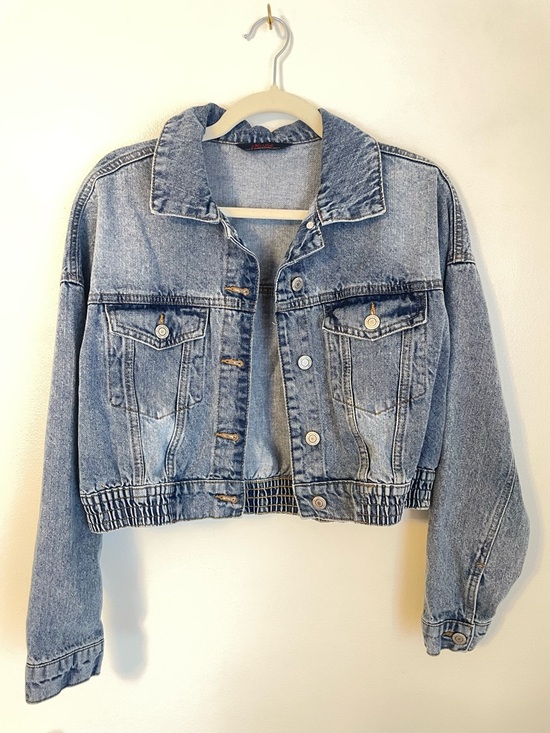 excuse Jackets & Blazers - Excuse cropped denim jacket size medium